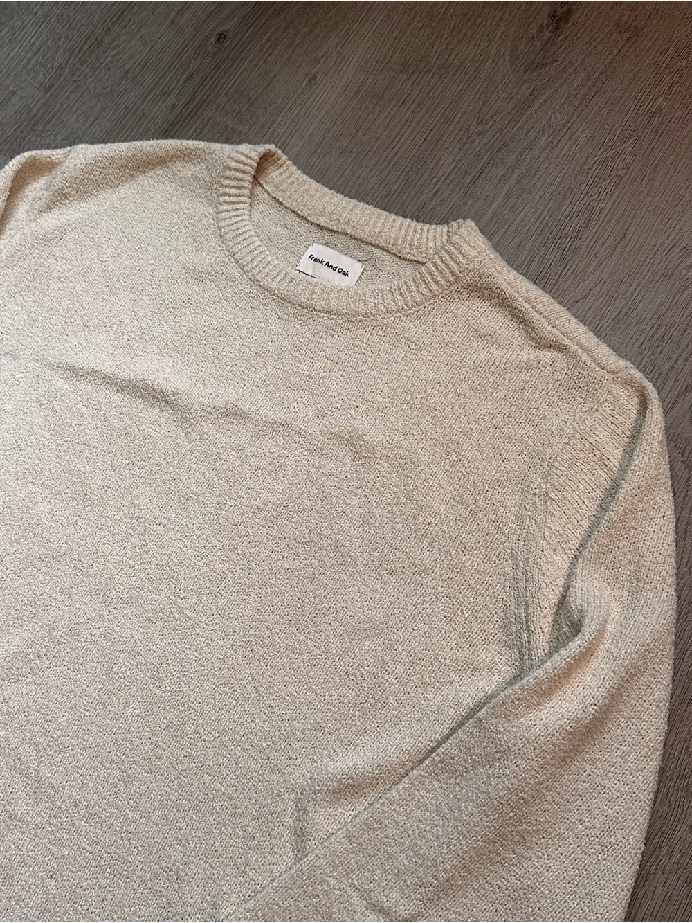 Frank And Oak Cream Crewneck Sweater